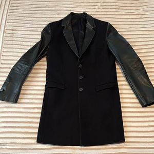 Versace for H&M Men’s US 36R.  Leather and wool mid-length coat.